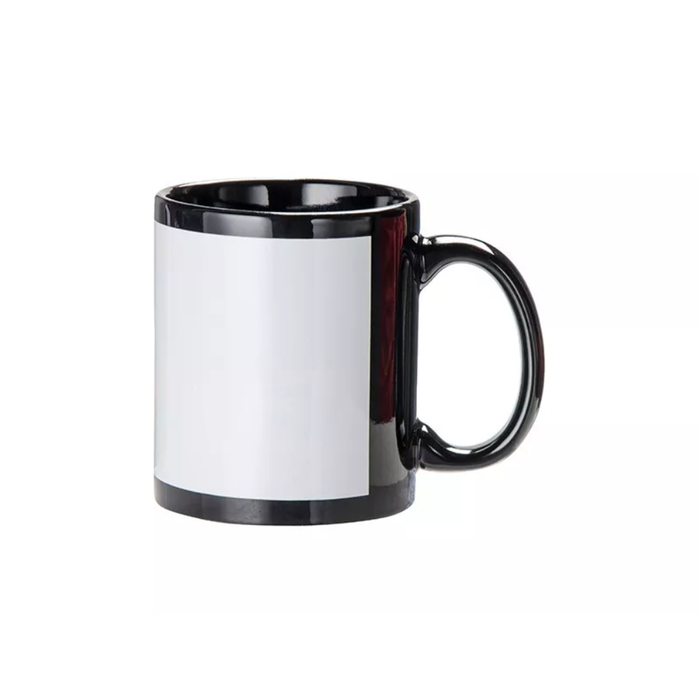 36 x Black Panel Sublimation Mugs