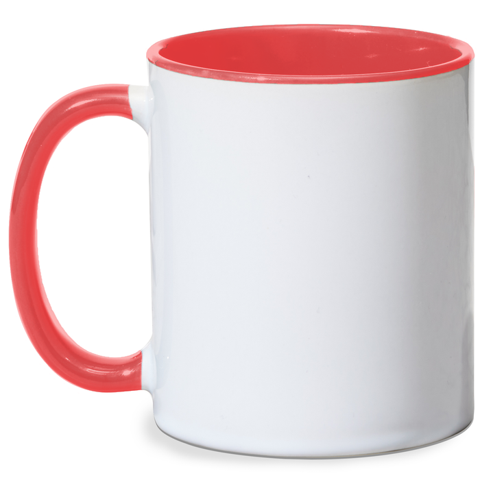 Sublimation Blanks Contrast Handle Ceramic Mug (11oz) - Red